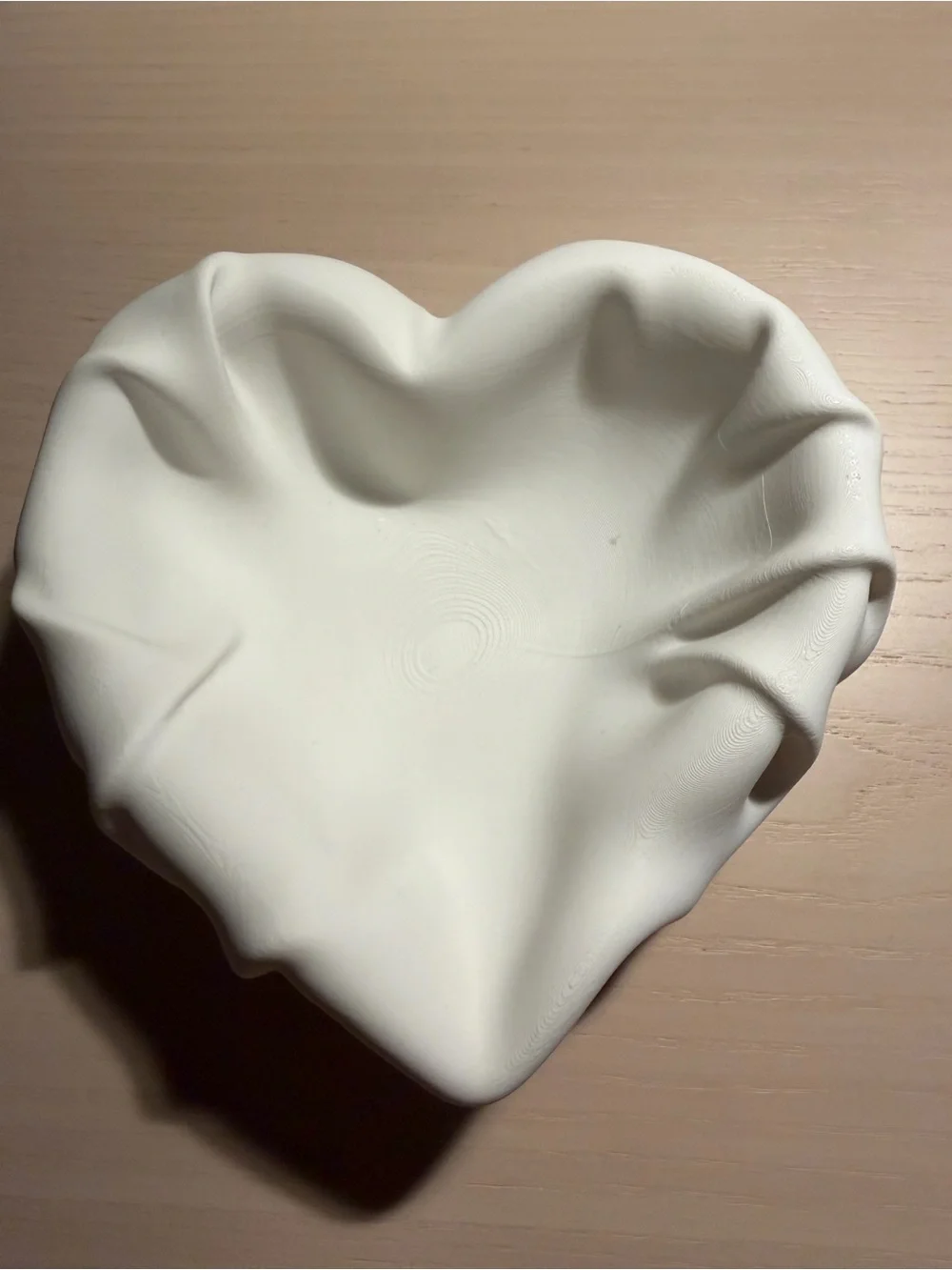 Matte Cream Heart-Shaped Decorative Bowl